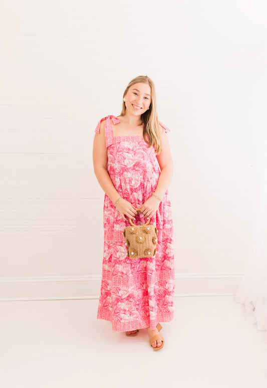 Pink Paradise Bow Maxi Dress