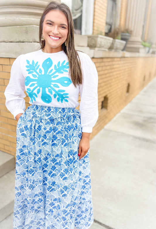 Blue Shell | Ruffle Skirt