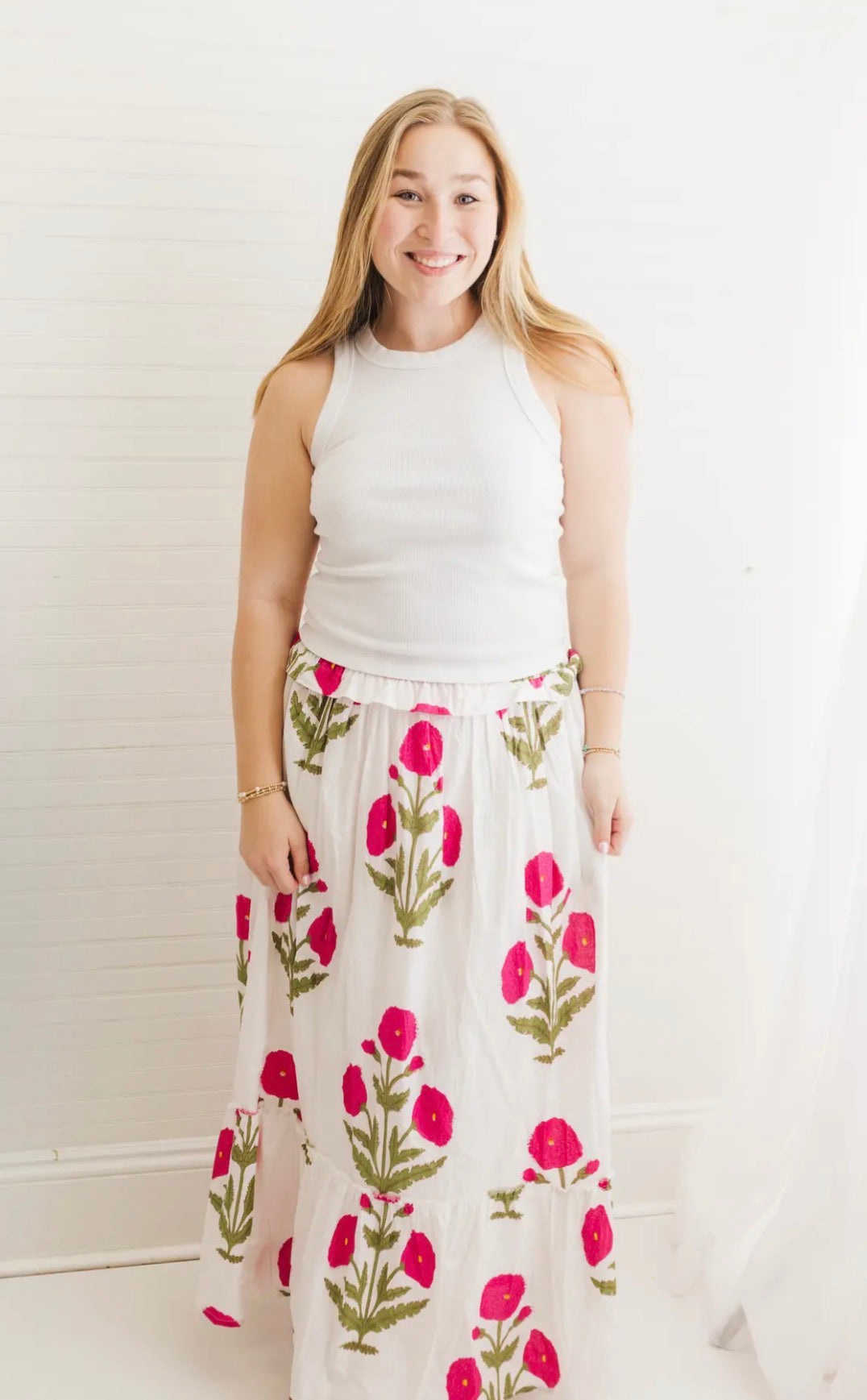 Pink Mughal | Ruffle Skirt