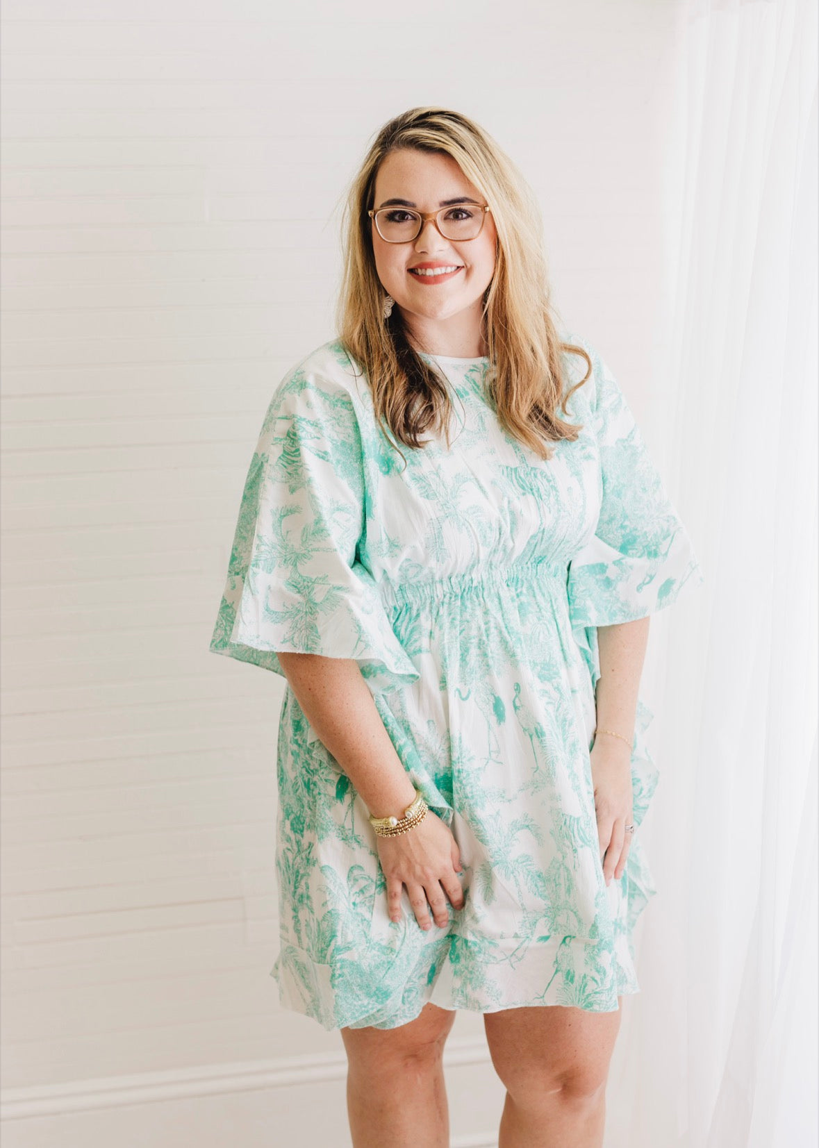 Green Golden Isle | Mini Caftan