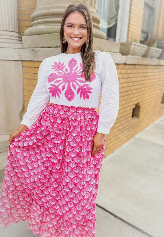 Pink Shell | Ruffle Skirt