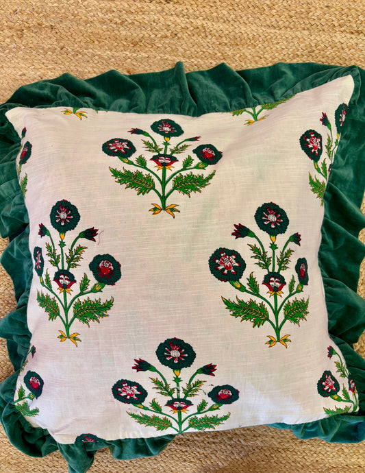 Camilla | Block Print Velvet Pillow