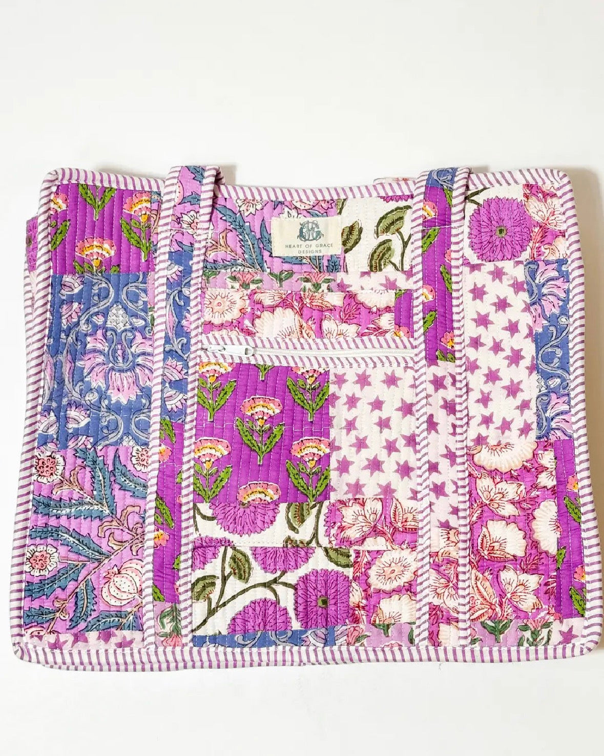 Starlit | Large Quilted Zipper Tote