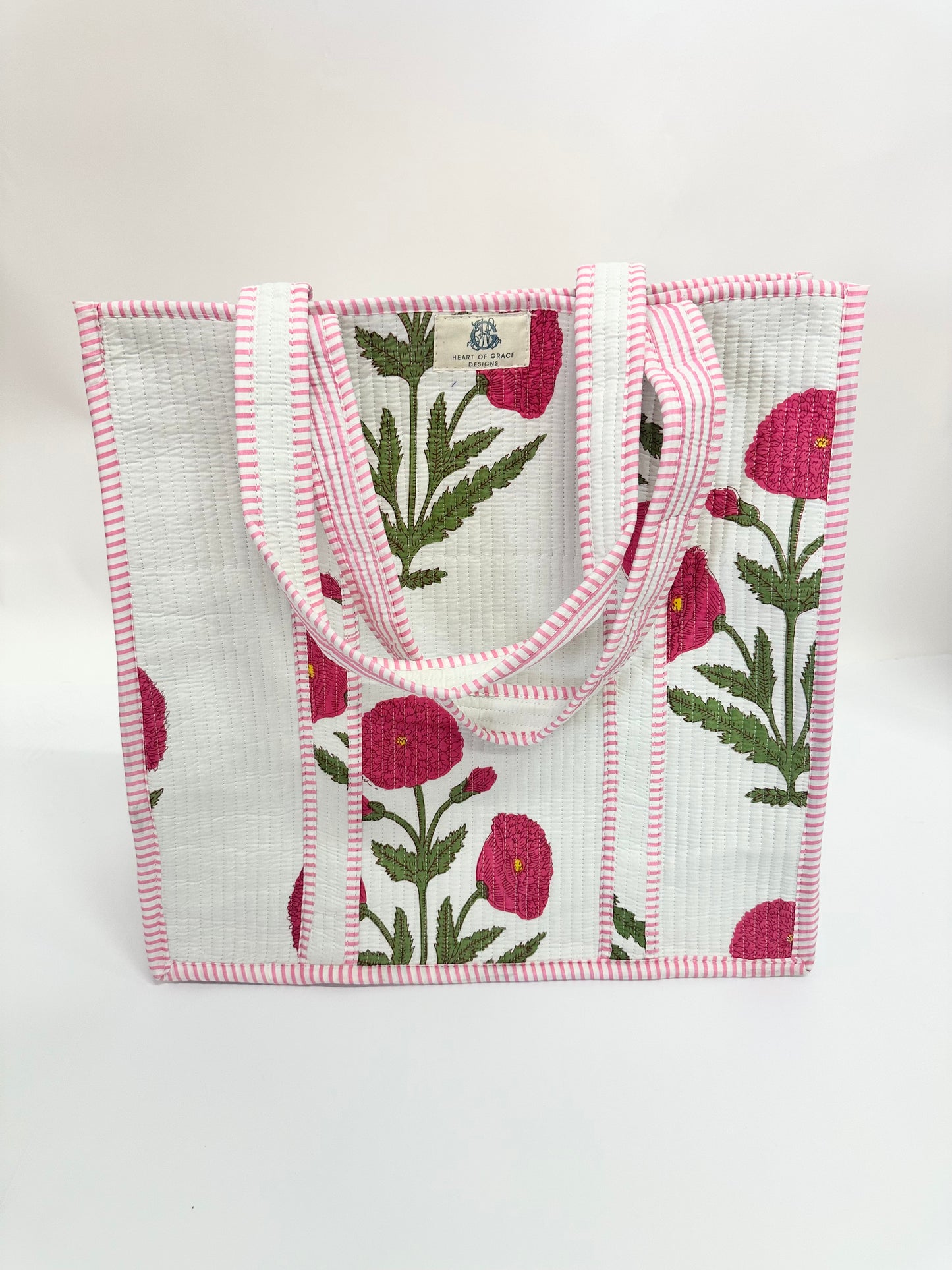 Pink Mughal | Large Quilted Tote Bag