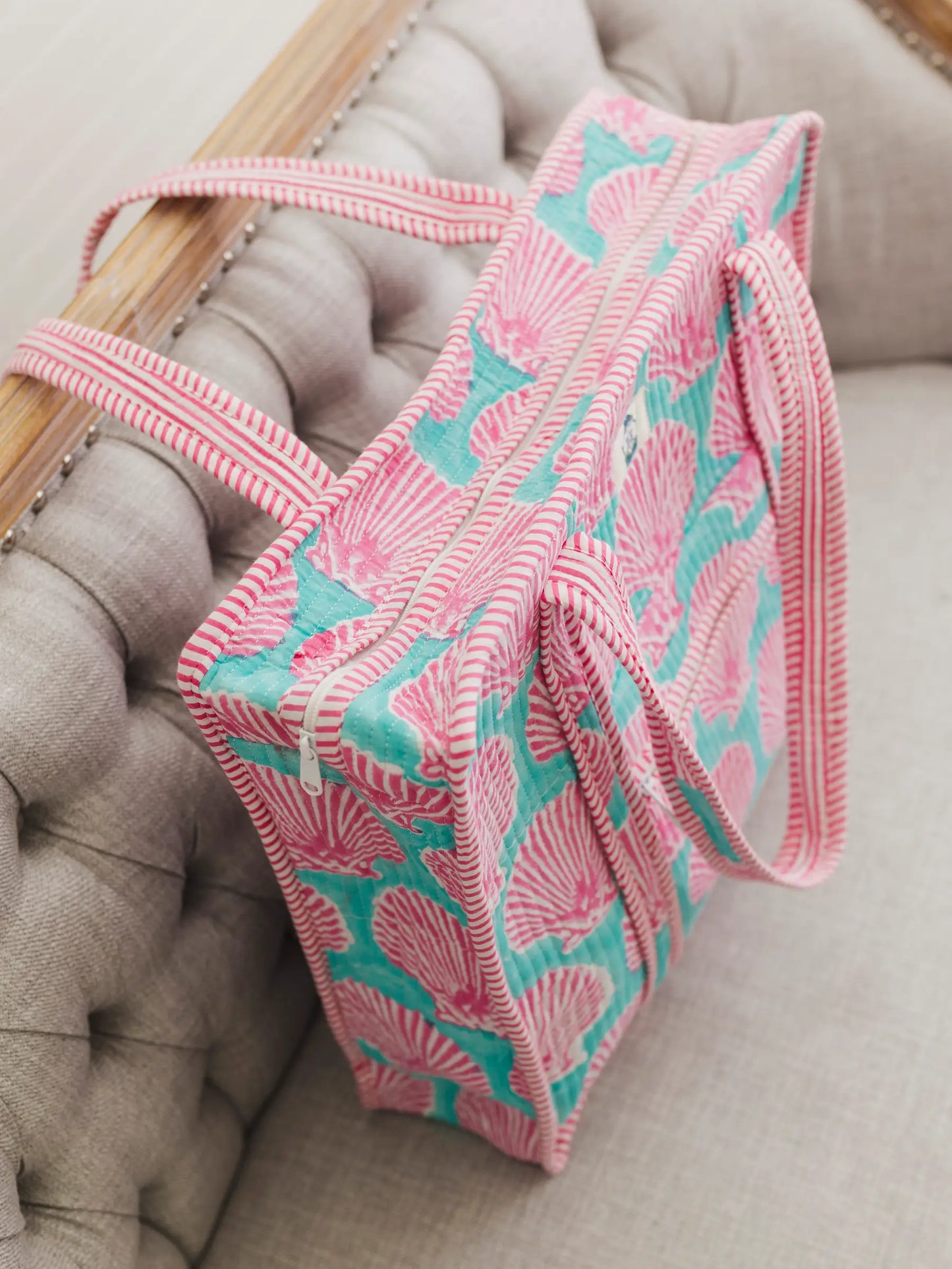 Sanibel | Large Quilted Zipper Tote