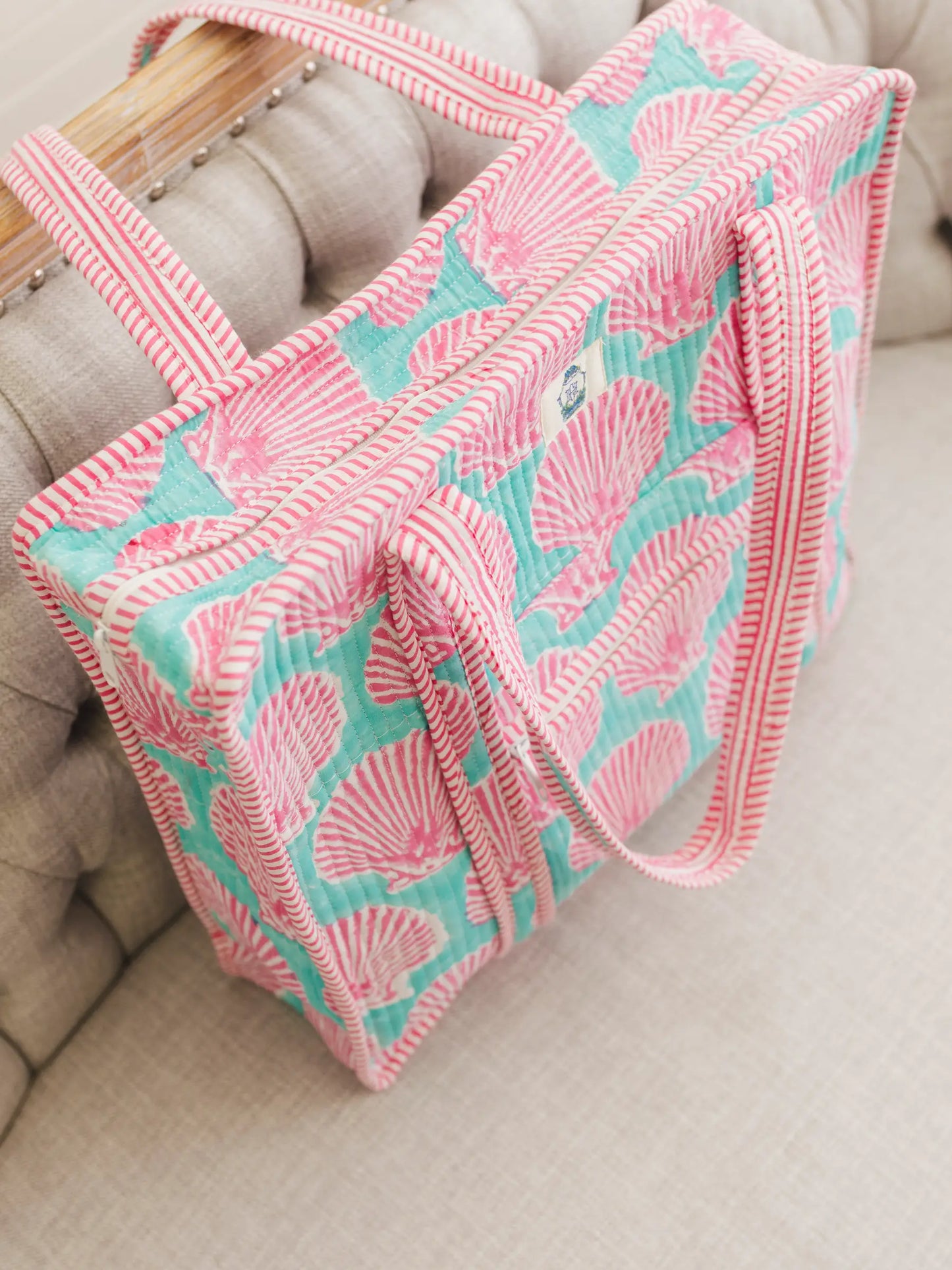 Sanibel | Large Quilted Zipper Tote