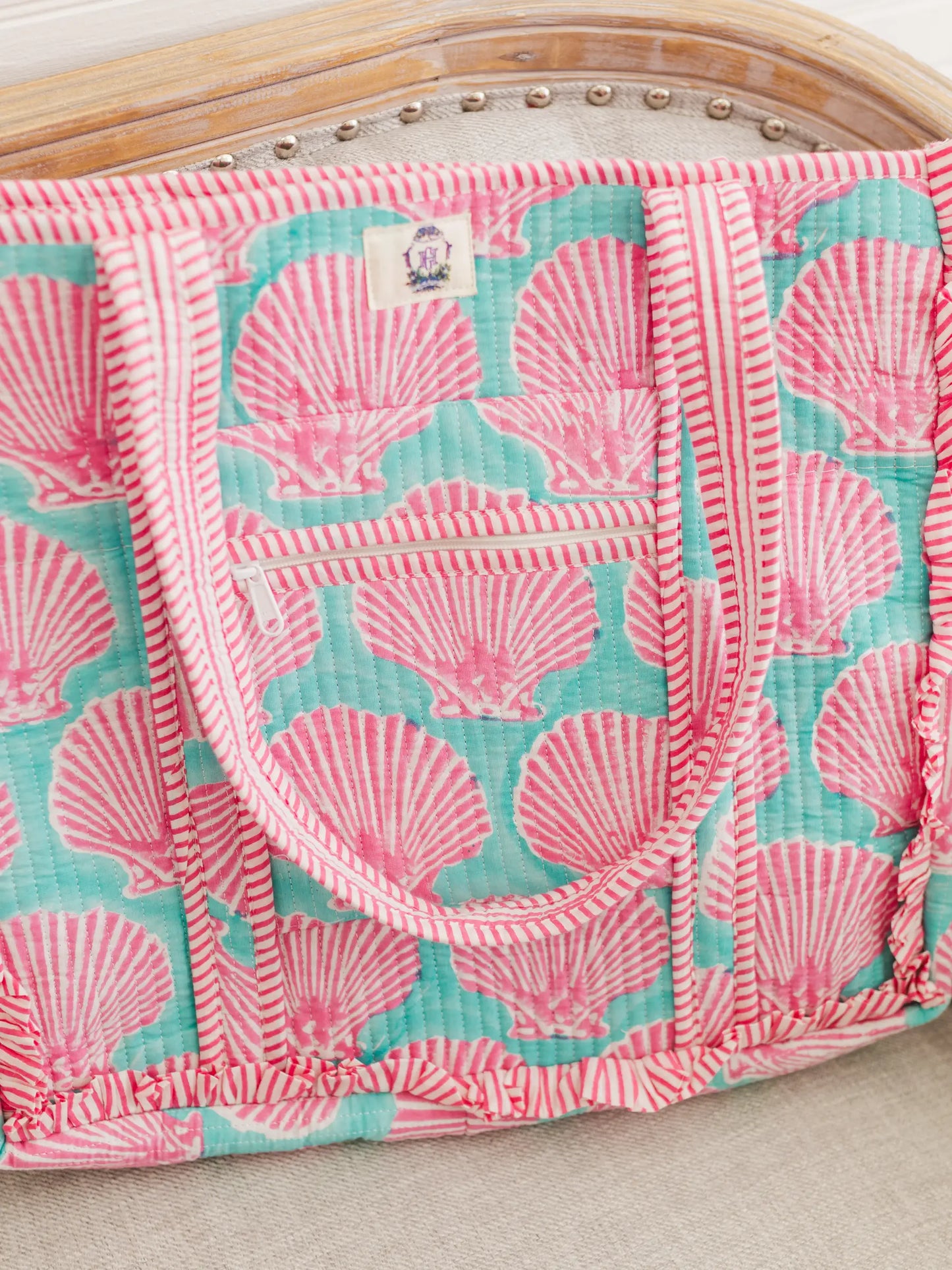 Sanibel | Large Quilted Ruffle Tote