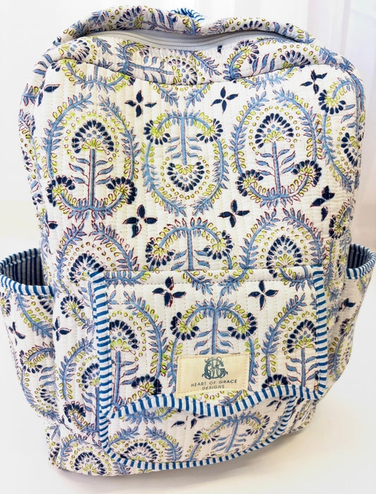 Palmetto Blooms | Scalloped Quilted Backpack