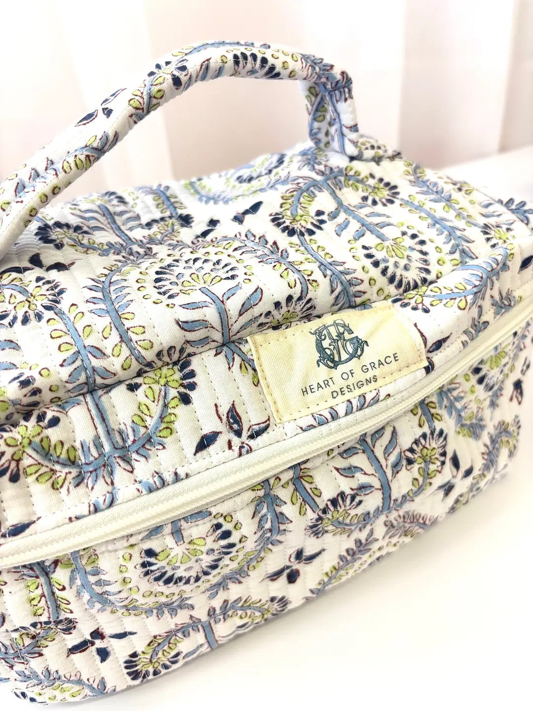 Palmetto Bloom | Quilted Cosmetic Bag