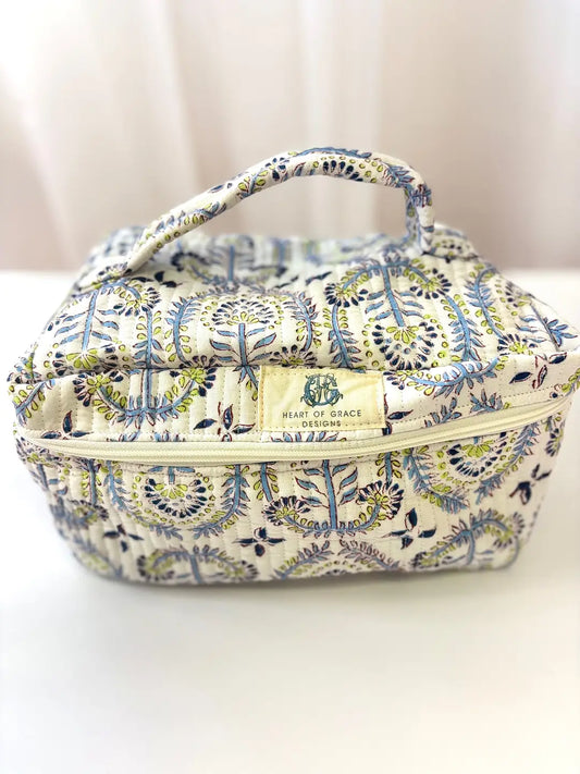 Palmetto Bloom | Quilted Cosmetic Bag
