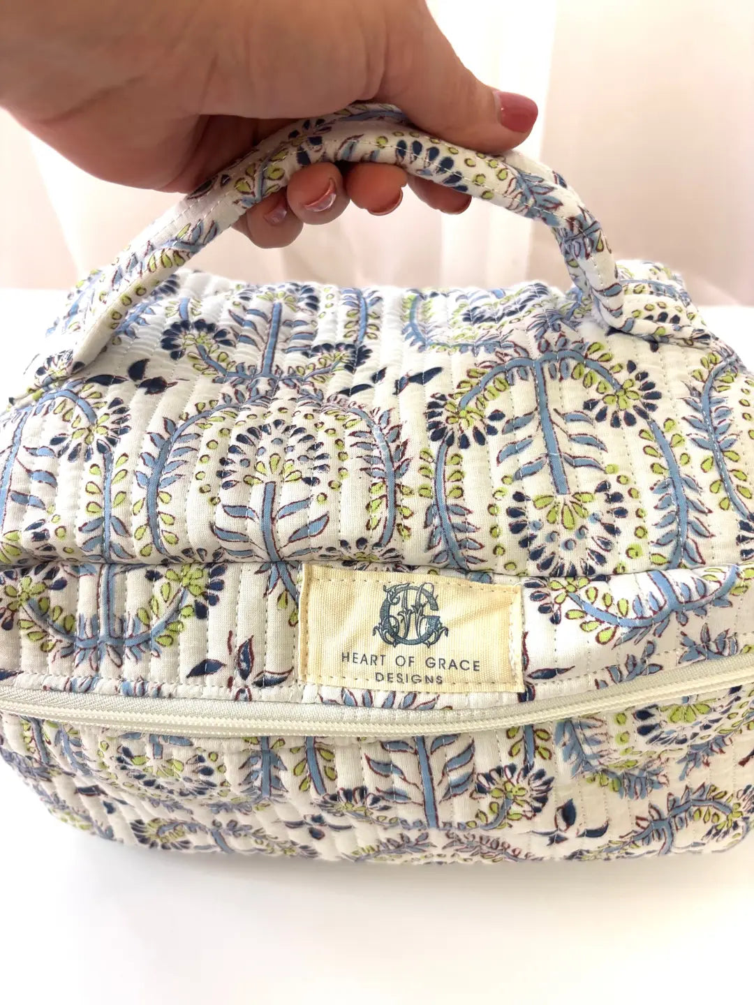 Palmetto Bloom | Quilted Cosmetic Bag