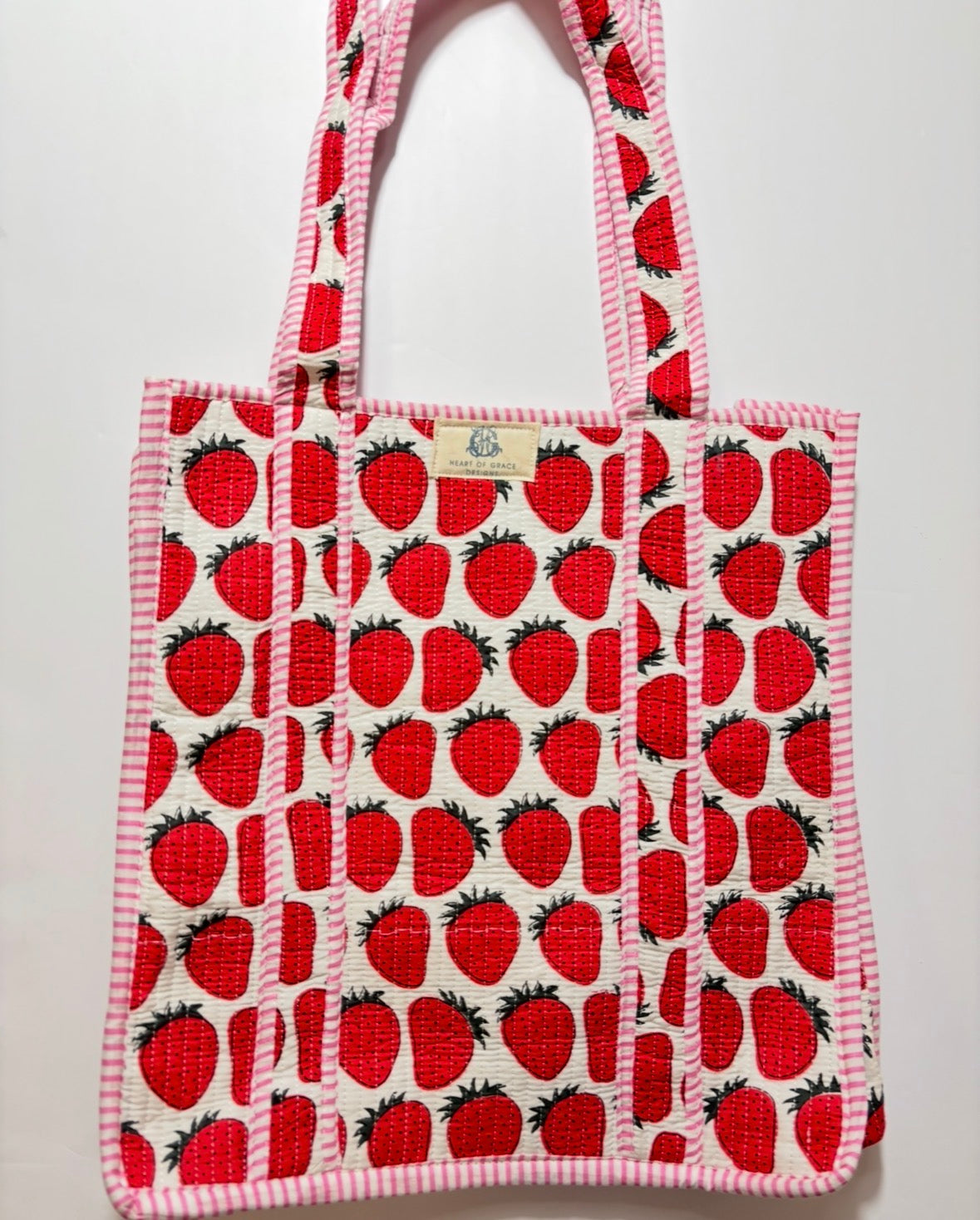 Strawberry Rose | Regular Quilted Tote