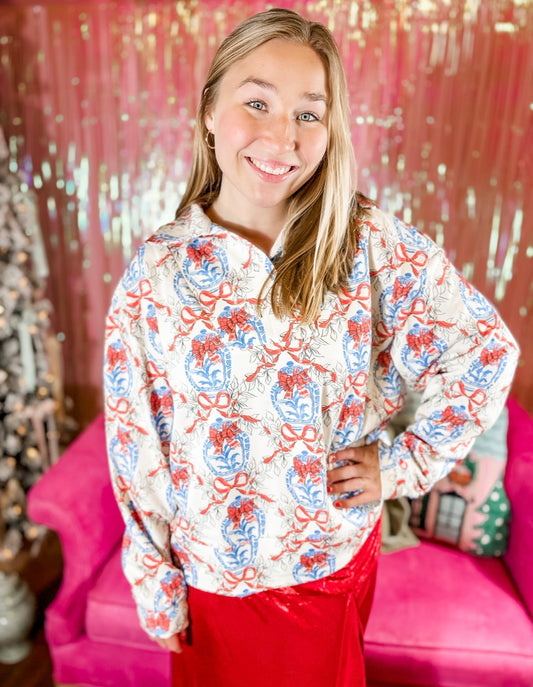 Ginger Jar Bow Pullover