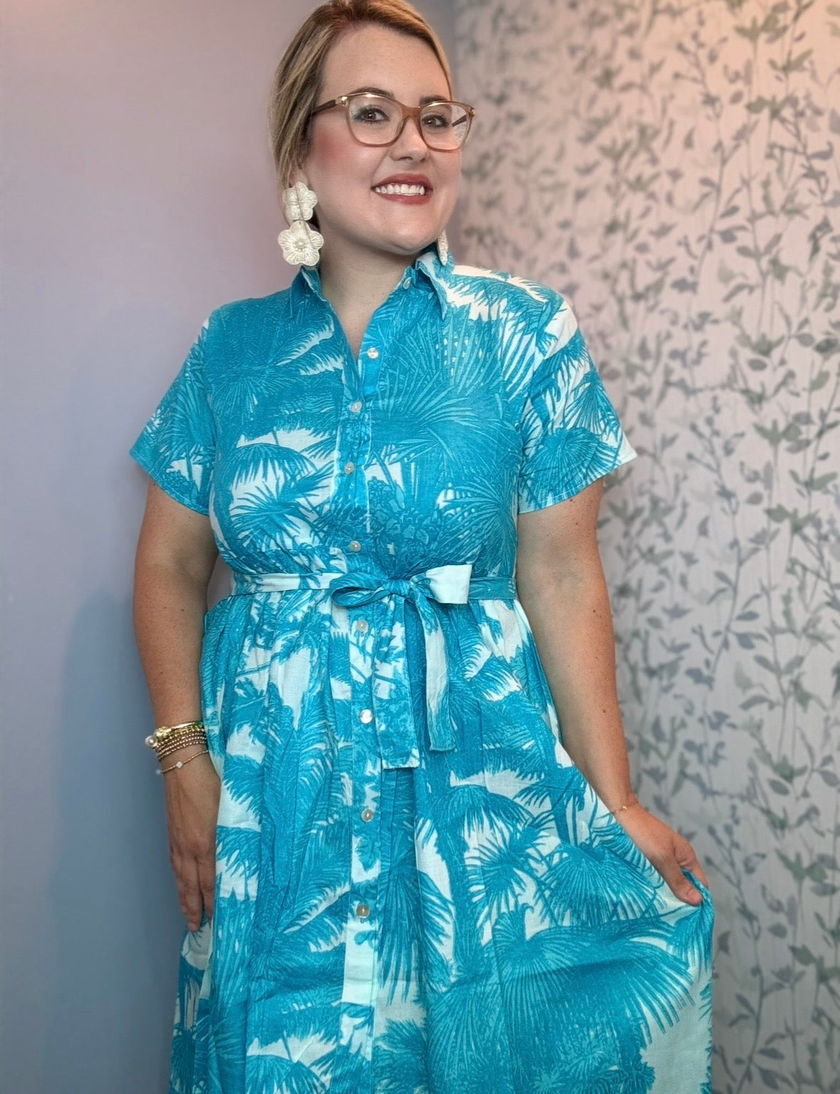 Tropical palm Maxi Dress