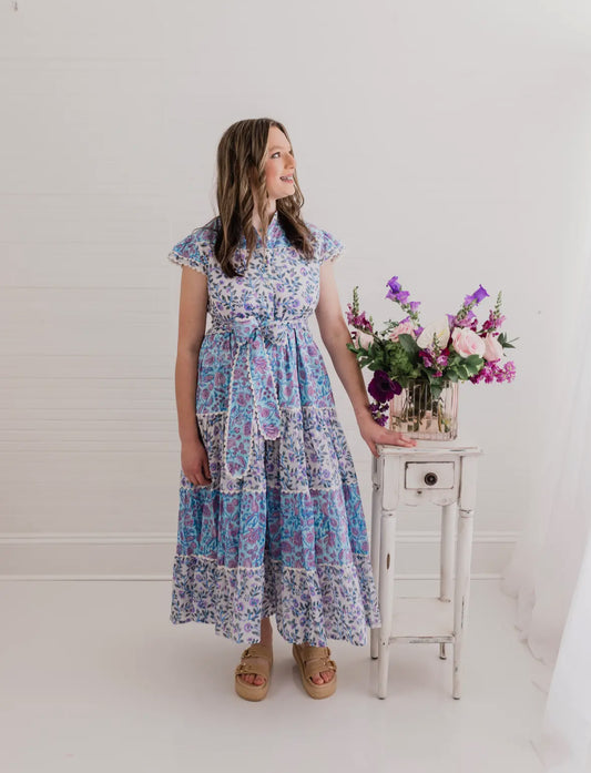 Santorini Ruffle Ric Rac Midi Dress