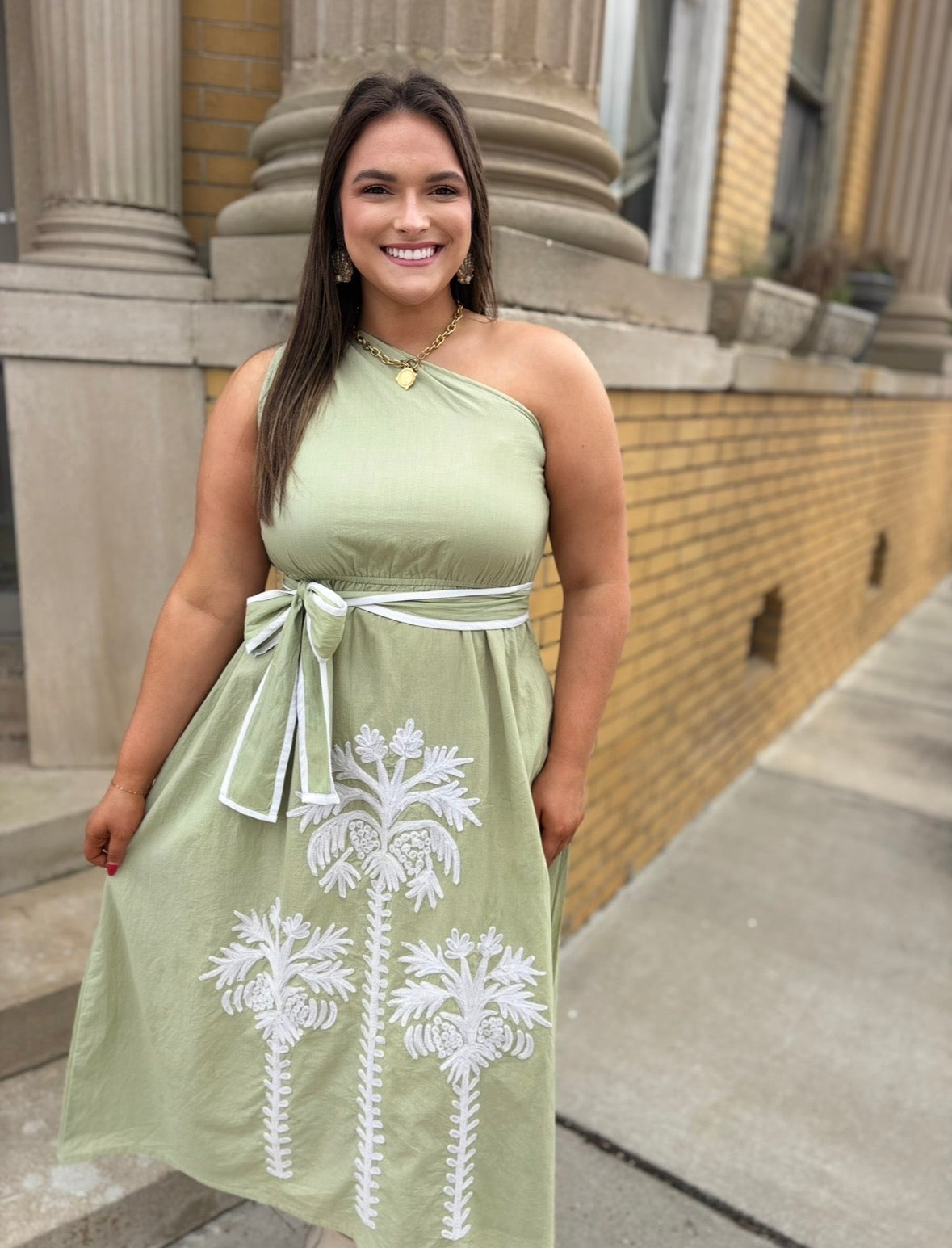 Resort Palm Midi Dress