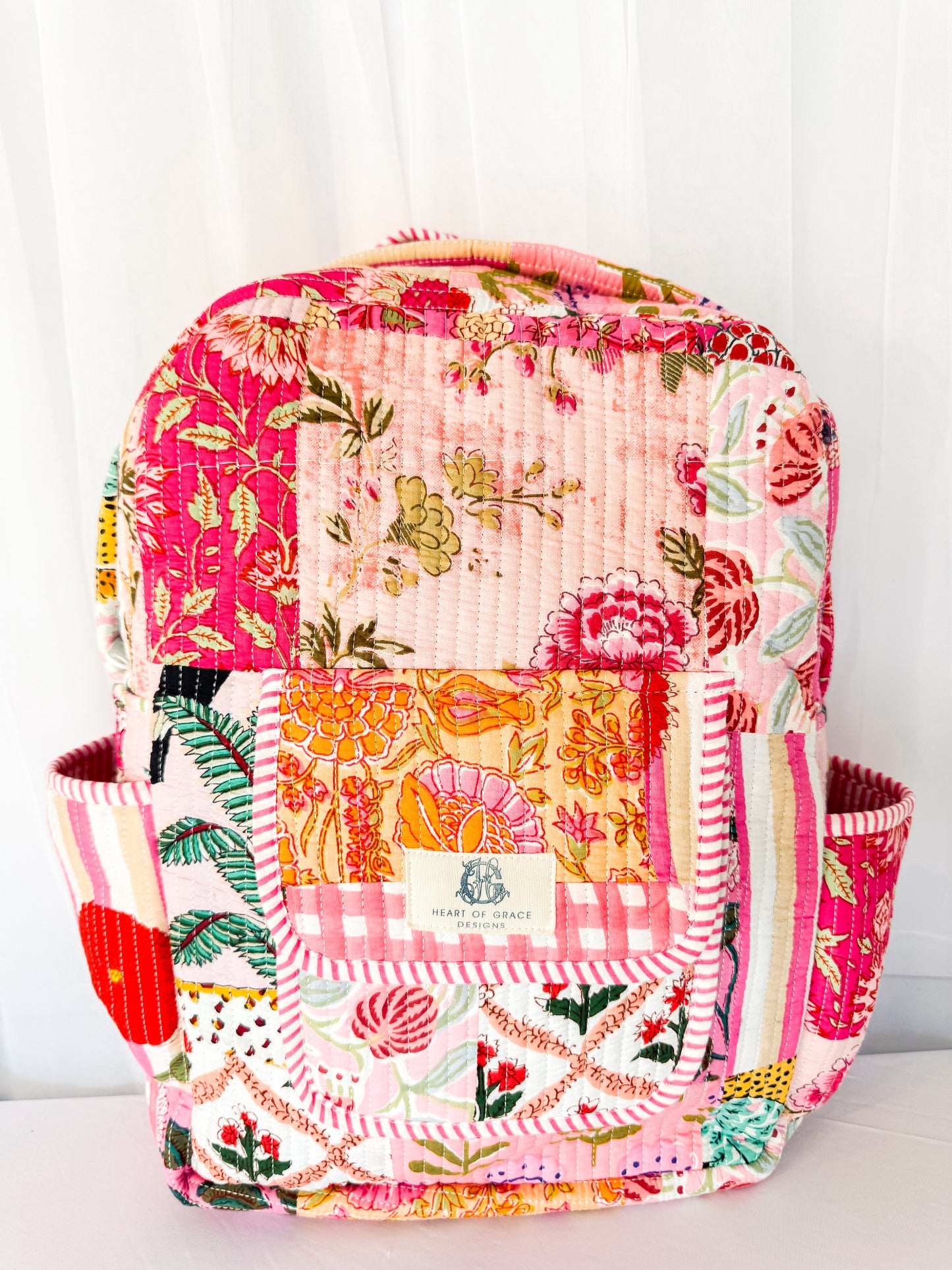 Pink City Quilted Backpack