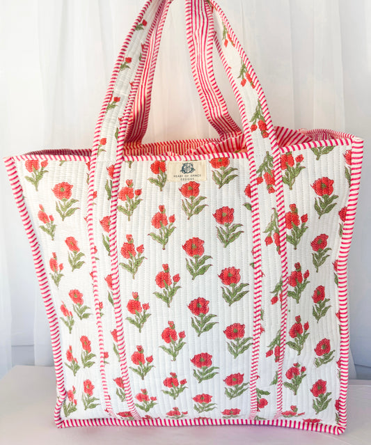 Magnolia Rosé | Regular Quilted Tote Bag