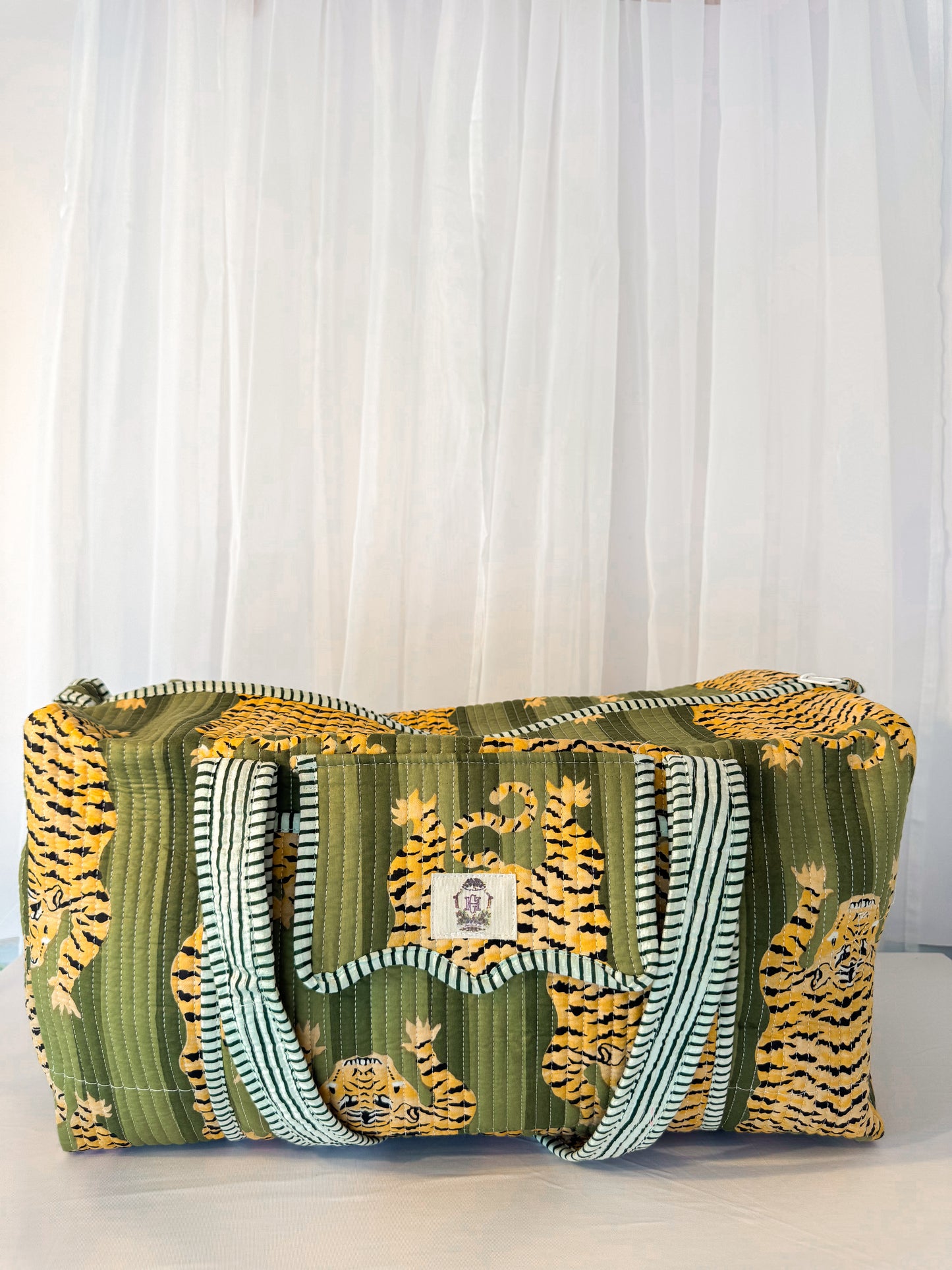 Sage Scalloped Eye of the Tiger Duffel Bag