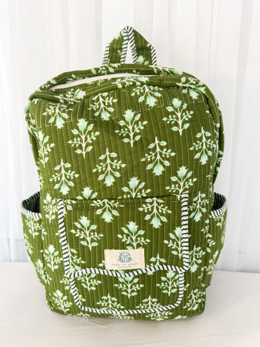 Emerald Bay Scallop Quilted Backpack