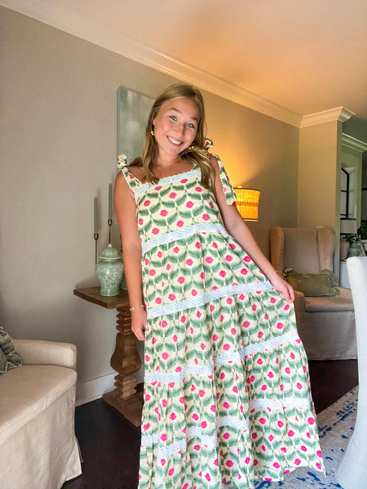 Augusta Bow Tie Maxi Dress