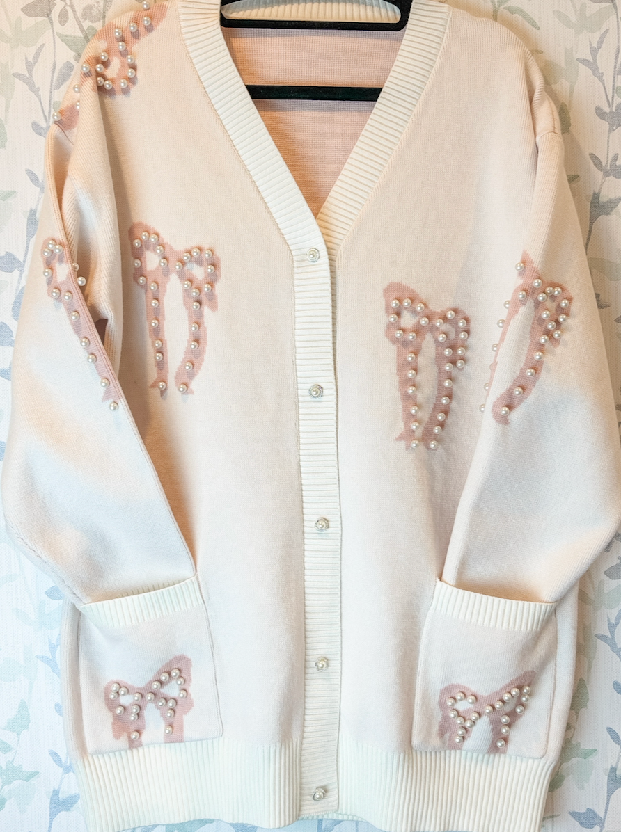 Pearl Bow Cardigan