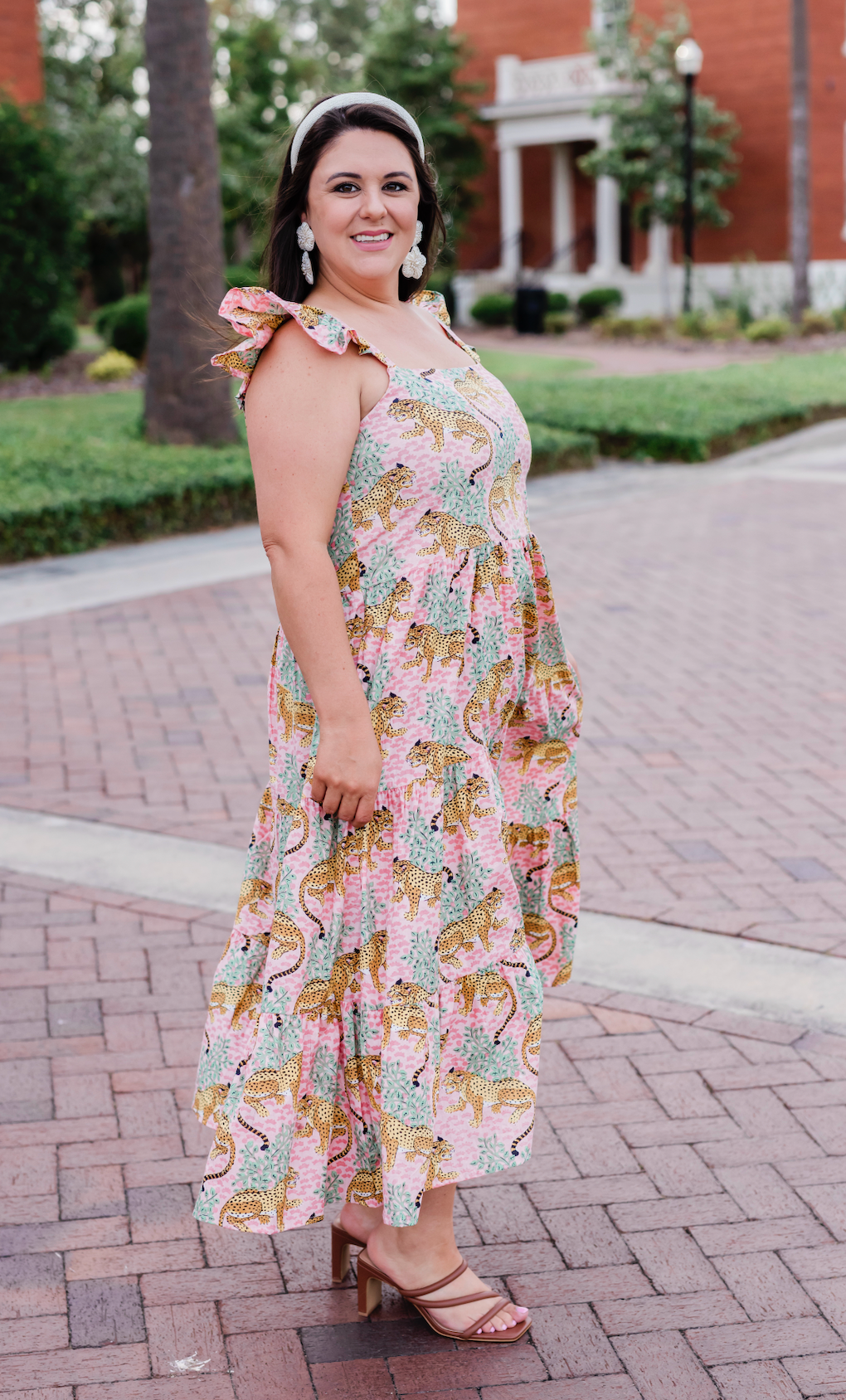 Pink Safari Flutter Maxi Dress