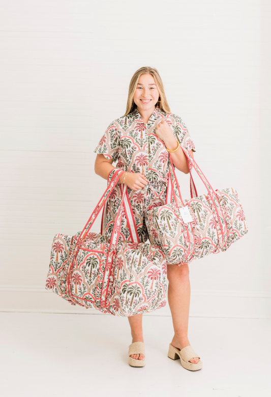 Palma Rosa Luxe | XL Quilted Duffle Bag