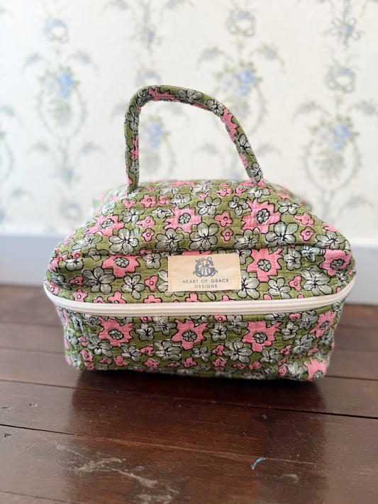 Spring Vines Large Cosmetic Bag