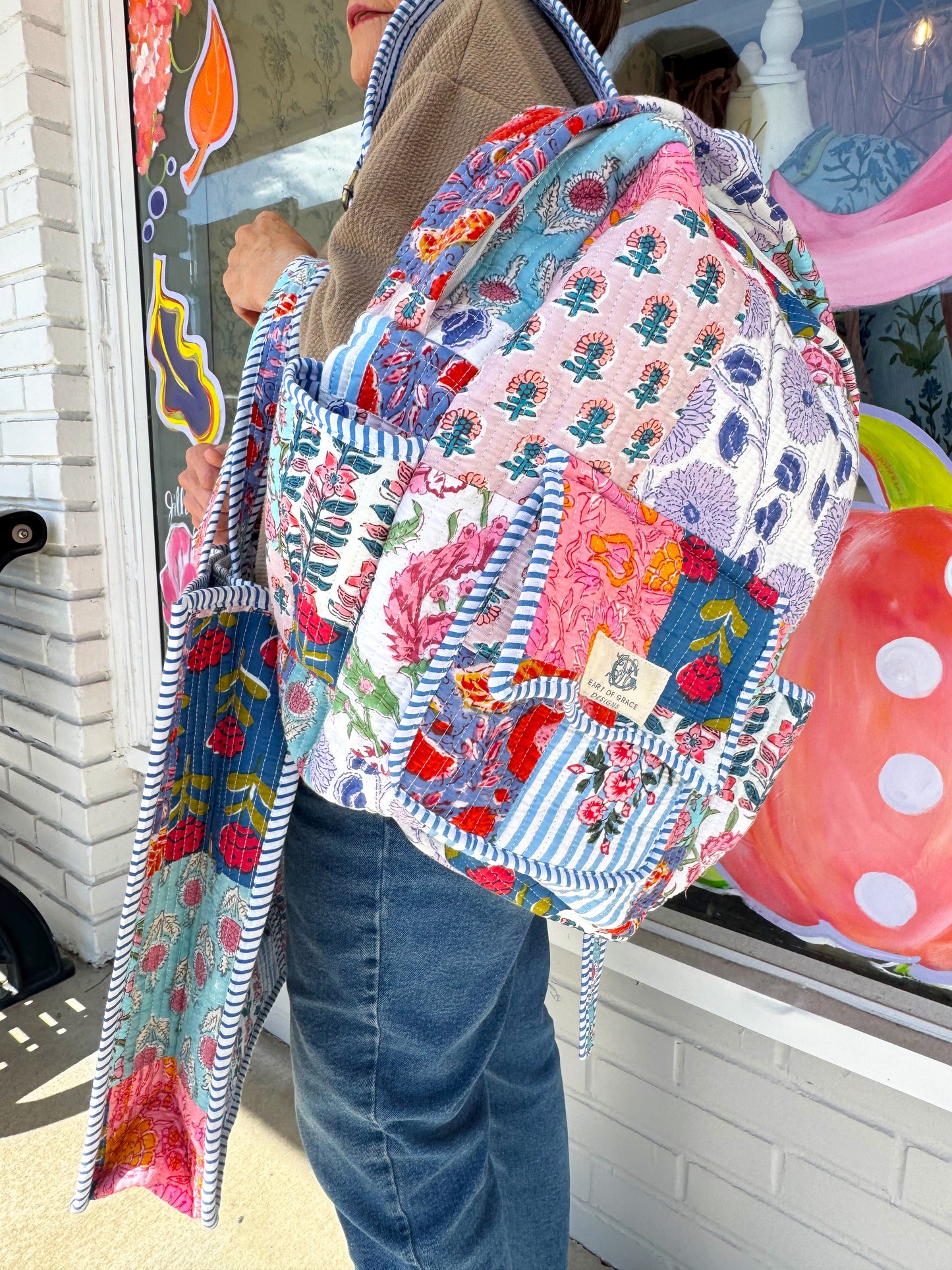 Wildflower Scalloped Quilted Backpack