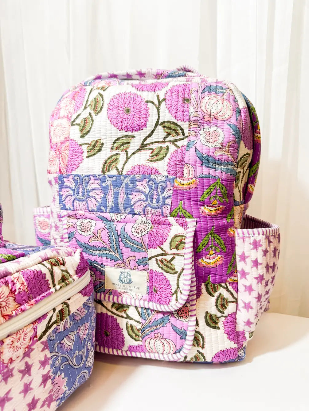 Starlit Blooms | Quilted Scalloped Backpack