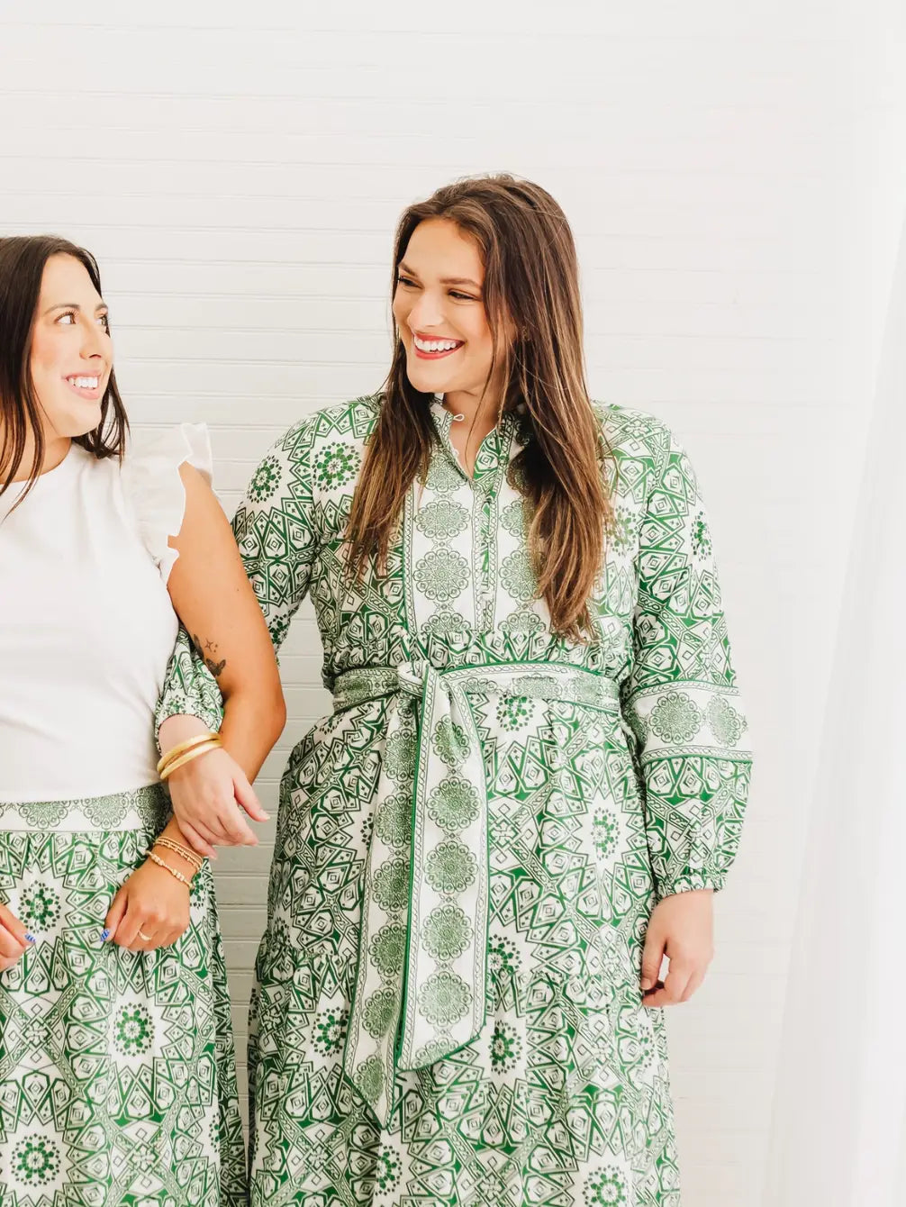 Block Print Poplin Holiday Maxi Dress | Evergreen Court