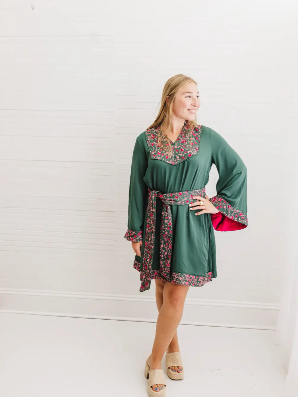 Elodie | Rosalie Satin Mini Caftan